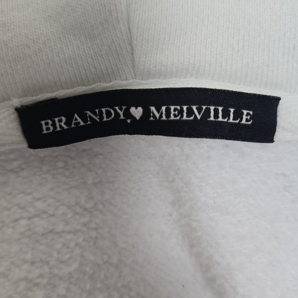 Brandy Melville White Christy Hoodie Oversized Slouchy Fit Zip-up Coastal O/S - Picture 13 of 15
